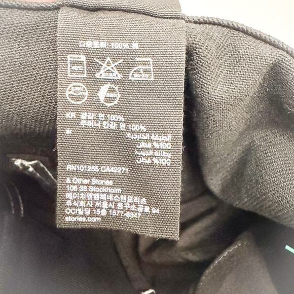 & Other Stories Black Contrast Stitching Black Denim Jeans Pants Size 6 - Picture 7 of 10